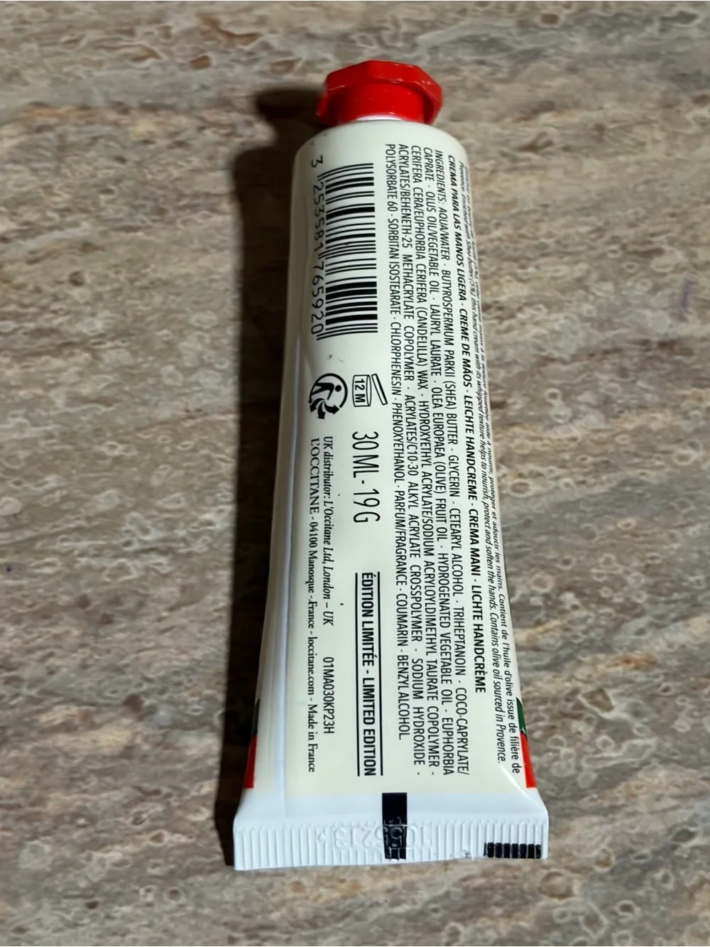 L'OCCITANE Shea Butter Limited Edition Lip Balm, Hand Cream, and Bar Soap Set